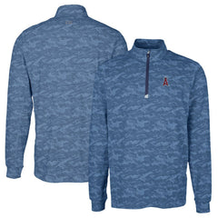 Los Angeles Angels Cutter & Buck Big & Tall Traverse Camo Print Stretch Quarter-Zip Pullover Top - MLB