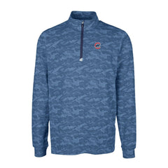 Chicago Cubs Cutter & Buck Big & Tall Traverse Camo Print Stretch Quarter-Zip Pullover Top - MLB