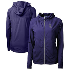 Colorado Rockies Cutter & Buck Women's Adapt Eco Knit Hybrid Recycled Full-Zip Hoodie - MLB