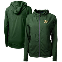 Athletics Cutter & Buck Women's Adapt Eco Knit Hybrid Recycled Full-Zip Hoodie - MLB