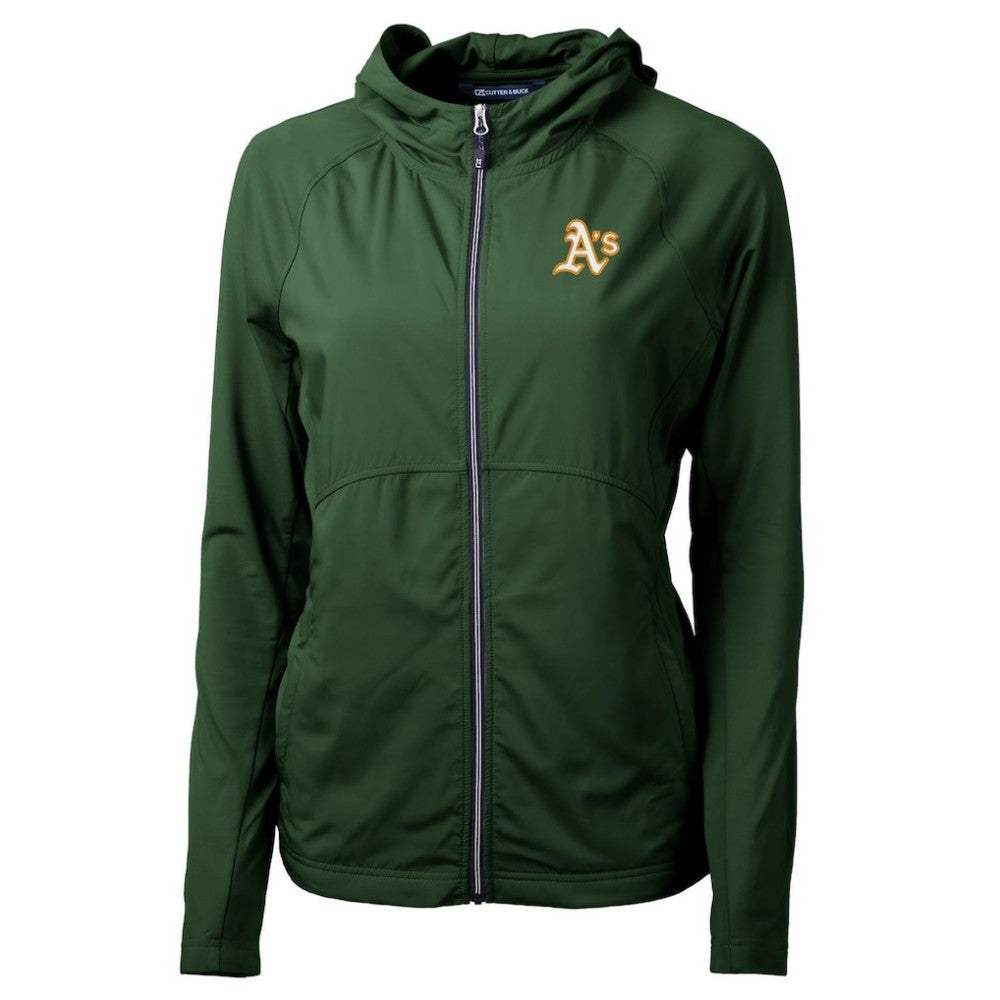Athletics Cutter & Buck Women's Adapt Eco Knit Hybrid Recycled Full-Zip Hoodie - MLB
