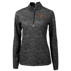 Baltimore Orioles Cutter & Buck Women's Traverse Camo Print Stretch Quarter-Zip Pullover Top - MLB