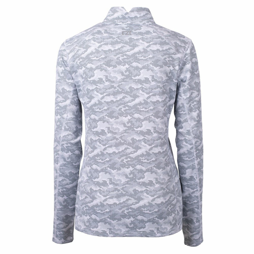 Miami Marlins Cutter & Buck Women's Traverse Camo Print Stretch Quarter-Zip Pullover Top - MLB