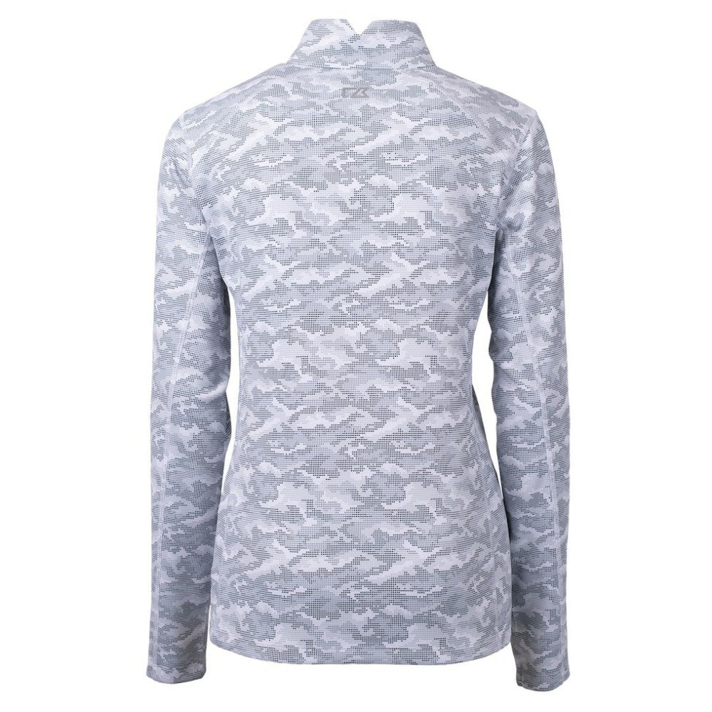 New York Yankees Cutter & Buck Women's Traverse Camo Print Stretch Quarter-Zip Pullover Top - MLB