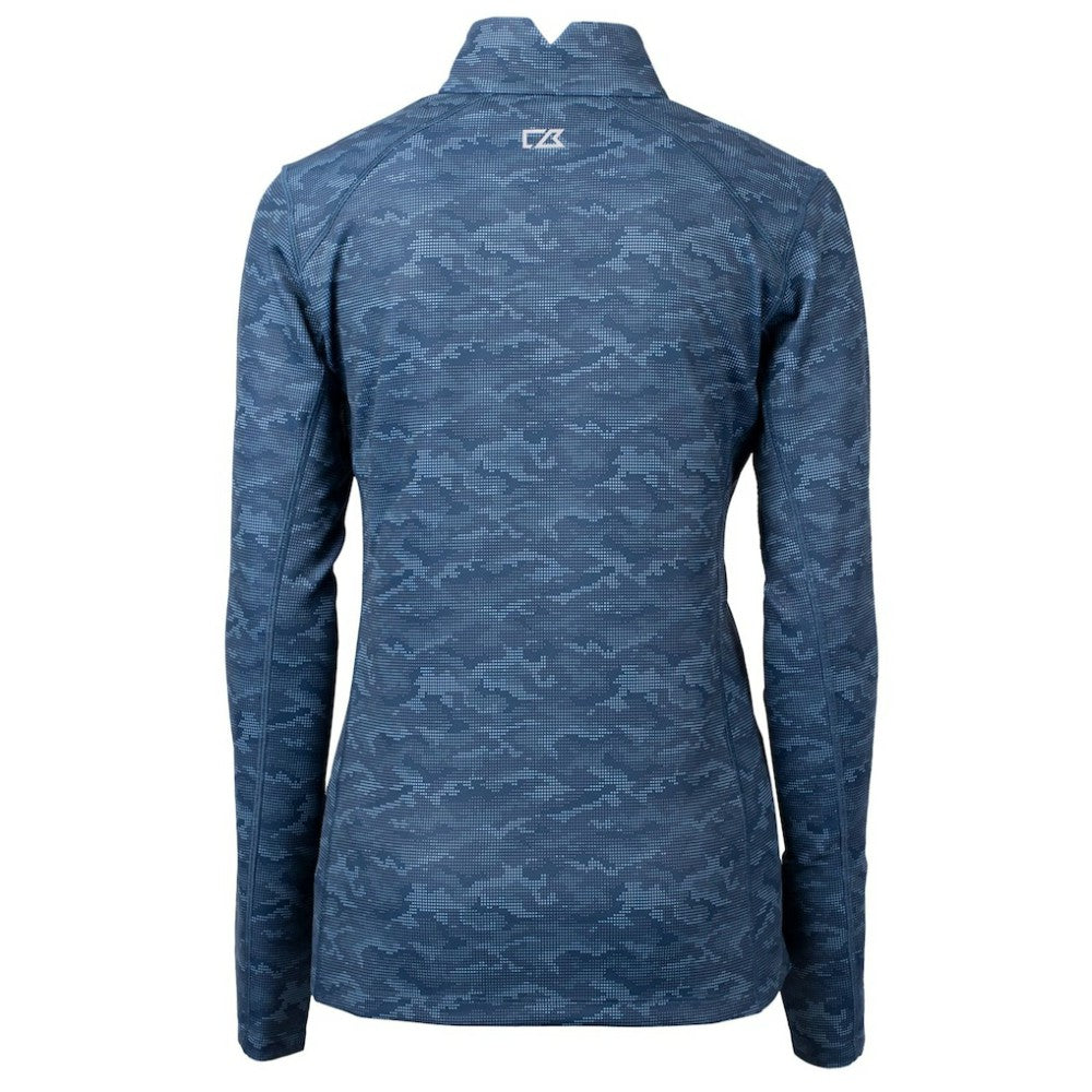 Houston Astros Cutter & Buck Women's Traverse Camo Print Stretch Quarter-Zip Pullover Top - MLB