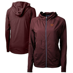 Washington Commanders Cutter & Buck Women's Adapt Eco Knit Hybrid Recycled Full-Zip Hoodie Burgundy | NFL