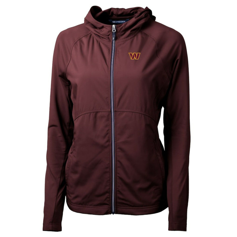 Washington Commanders Cutter & Buck Women's Adapt Eco Knit Hybrid Recycled Full-Zip Hoodie Burgundy | NFL