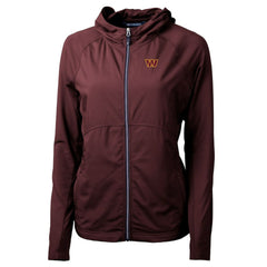 Washington Commanders Cutter & Buck Women's Adapt Eco Knit Hybrid Recycled Full-Zip Hoodie Burgundy | NFL