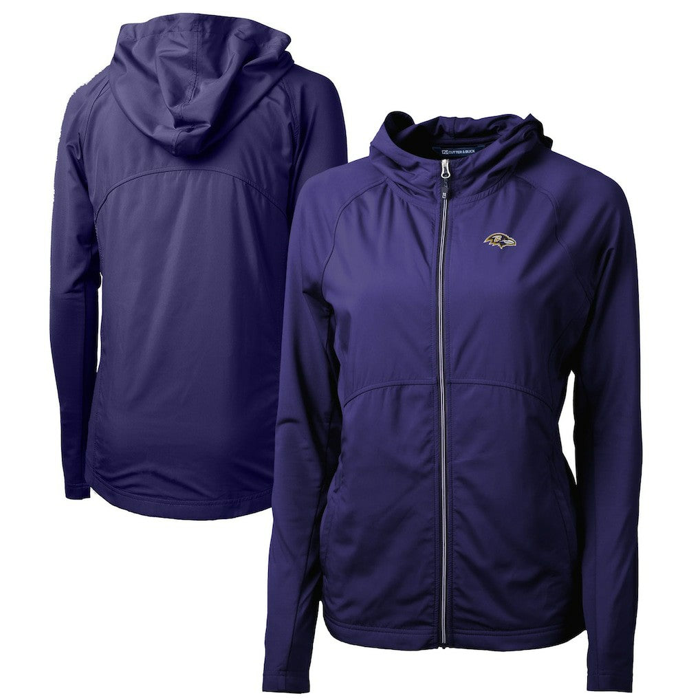 Baltimore Ravens Cutter & Buck Women's Adapt Eco Knit Hybrid Recycled Full-Zip Hoodie Purple | NFL