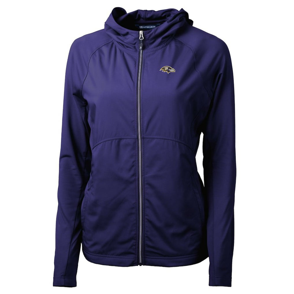 Baltimore Ravens Cutter & Buck Women's Adapt Eco Knit Hybrid Recycled Full-Zip Hoodie Purple | NFL