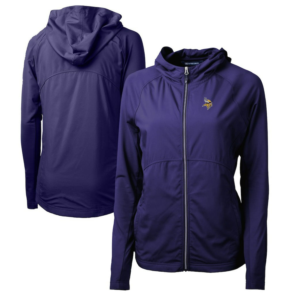 Minnesota Vikings Cutter & Buck Women's Adapt Eco Knit Hybrid Recycled Full-Zip Hoodie Purple | NFL
