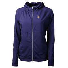 Minnesota Vikings Cutter & Buck Women's Adapt Eco Knit Hybrid Recycled Full-Zip Hoodie Purple | NFL