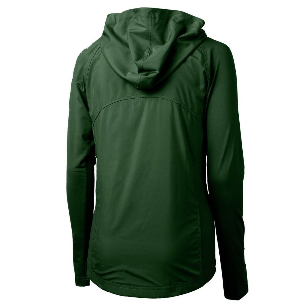 Green Bay Packers Cutter & Buck Women's Adapt Eco Knit Hybrid Recycled Full-Zip Hoodie Hunter Green | NFL