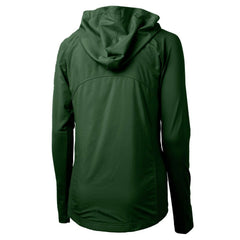 Green Bay Packers Cutter & Buck Women's Adapt Eco Knit Hybrid Recycled Full-Zip Hoodie Hunter Green | NFL