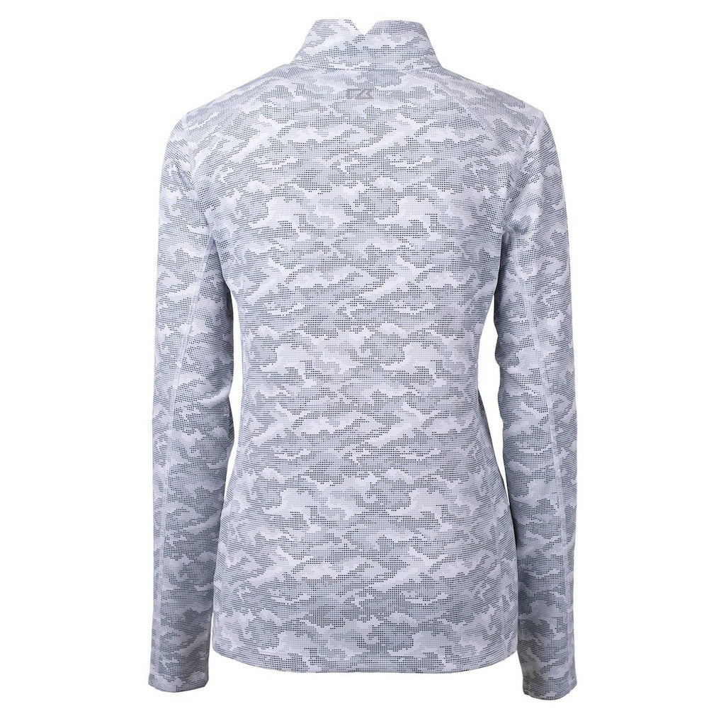 Minnesota Vikings Cutter & Buck Women's Traverse Camo Print Stretch Quarter-Zip Pullover Top Charcoal | NFL
