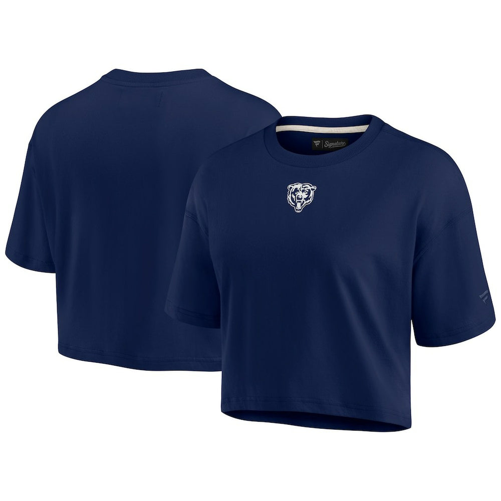 Chicago Bears Women's Elements Super Soft Boxy Cropped T-Shirt Navy | Fanatics