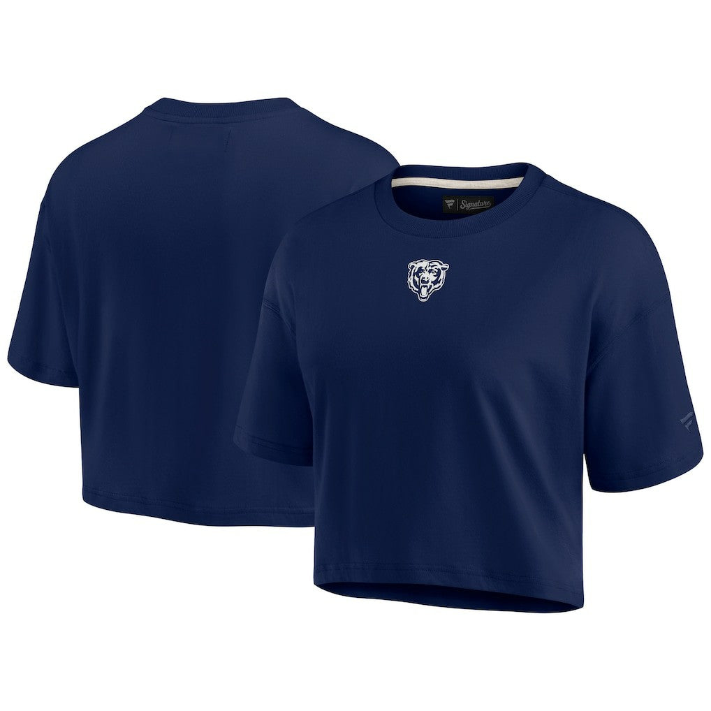 Chicago Bears Women's Elements Super Soft Boxy Cropped T-Shirt Navy | Fanatics