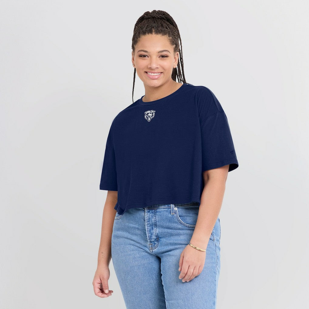 Chicago Bears Women's Elements Super Soft Boxy Cropped T-Shirt Navy | Fanatics