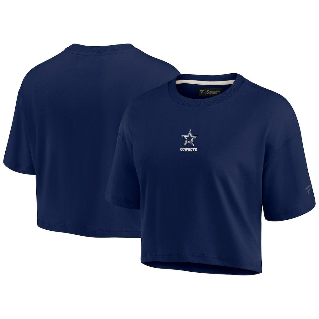 Dallas Cowboys Women's Elements Super Soft Boxy Cropped T-Shirt Navy | Fanatics