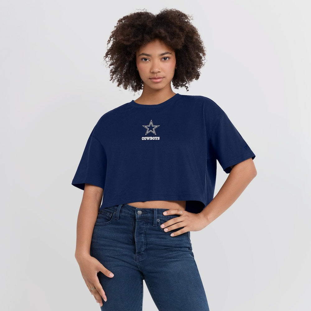 Dallas Cowboys Women's Elements Super Soft Boxy Cropped T-Shirt Navy | Fanatics