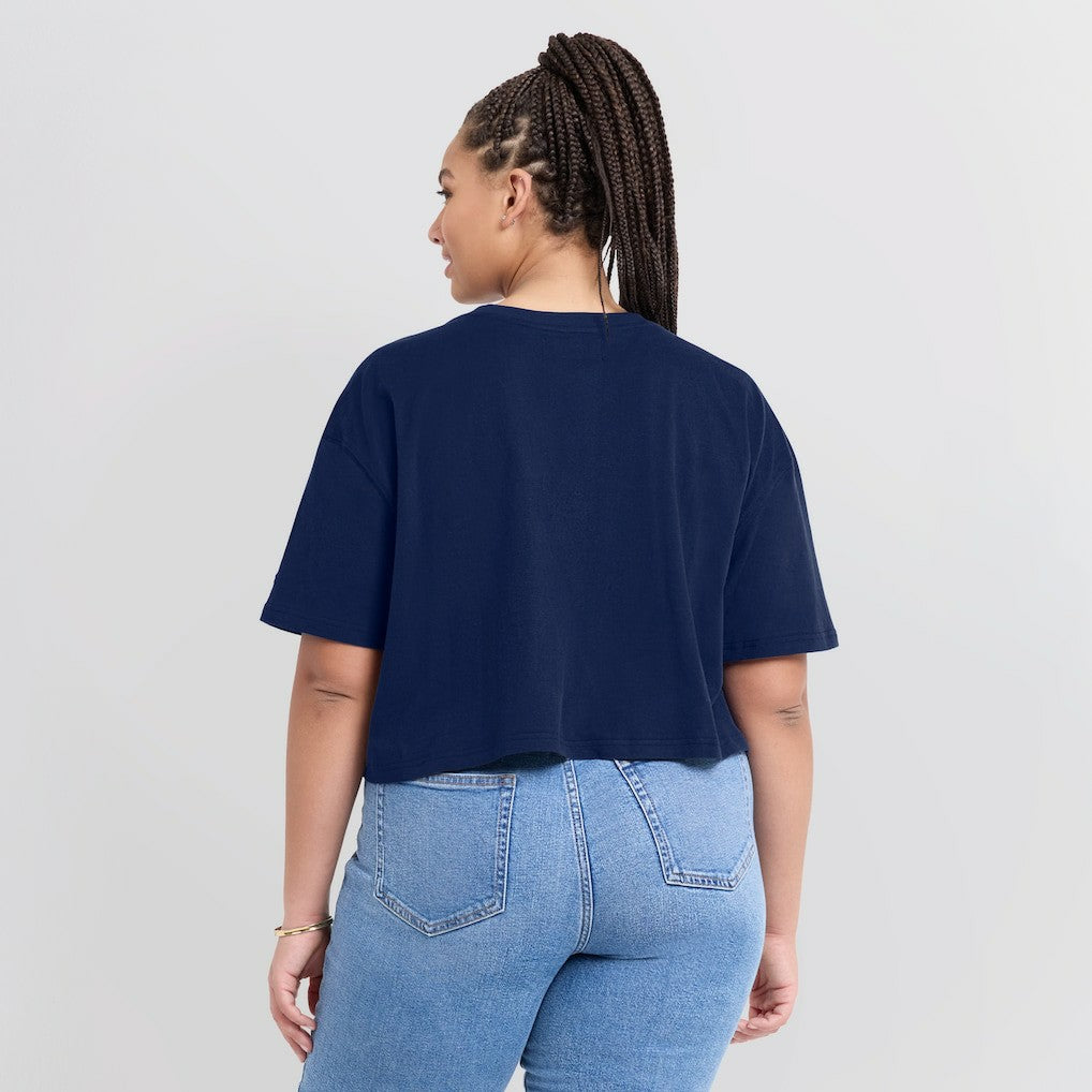 Dallas Cowboys Women's Elements Super Soft Boxy Cropped T-Shirt Navy | Fanatics