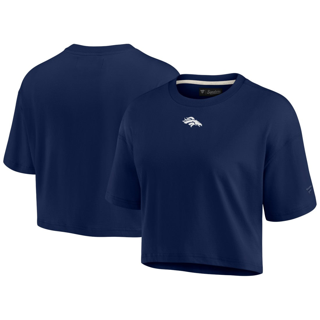Denver Broncos Women's Elements Super Soft Boxy Cropped T-Shirt Navy | Fanatics