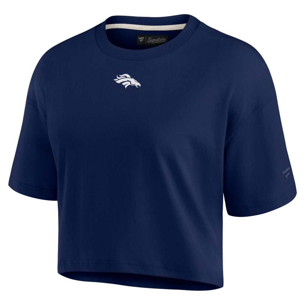 Denver Broncos Women's Elements Super Soft Boxy Cropped T-Shirt Navy | Fanatics