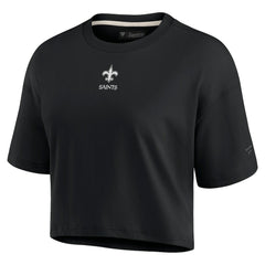 New Orleans Saints Women's Elements Super Soft Boxy Cropped T-Shirt Black | Fanatics