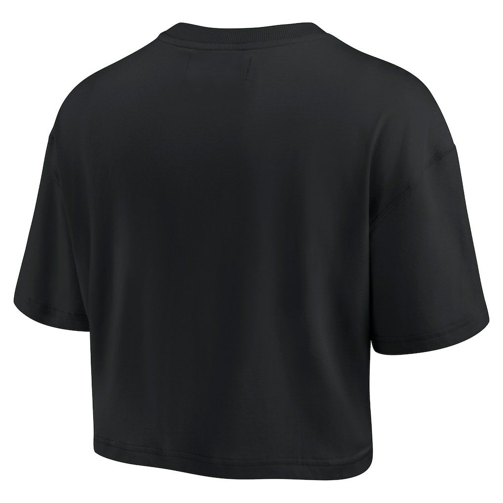 New Orleans Saints Women's Elements Super Soft Boxy Cropped T-Shirt Black | Fanatics