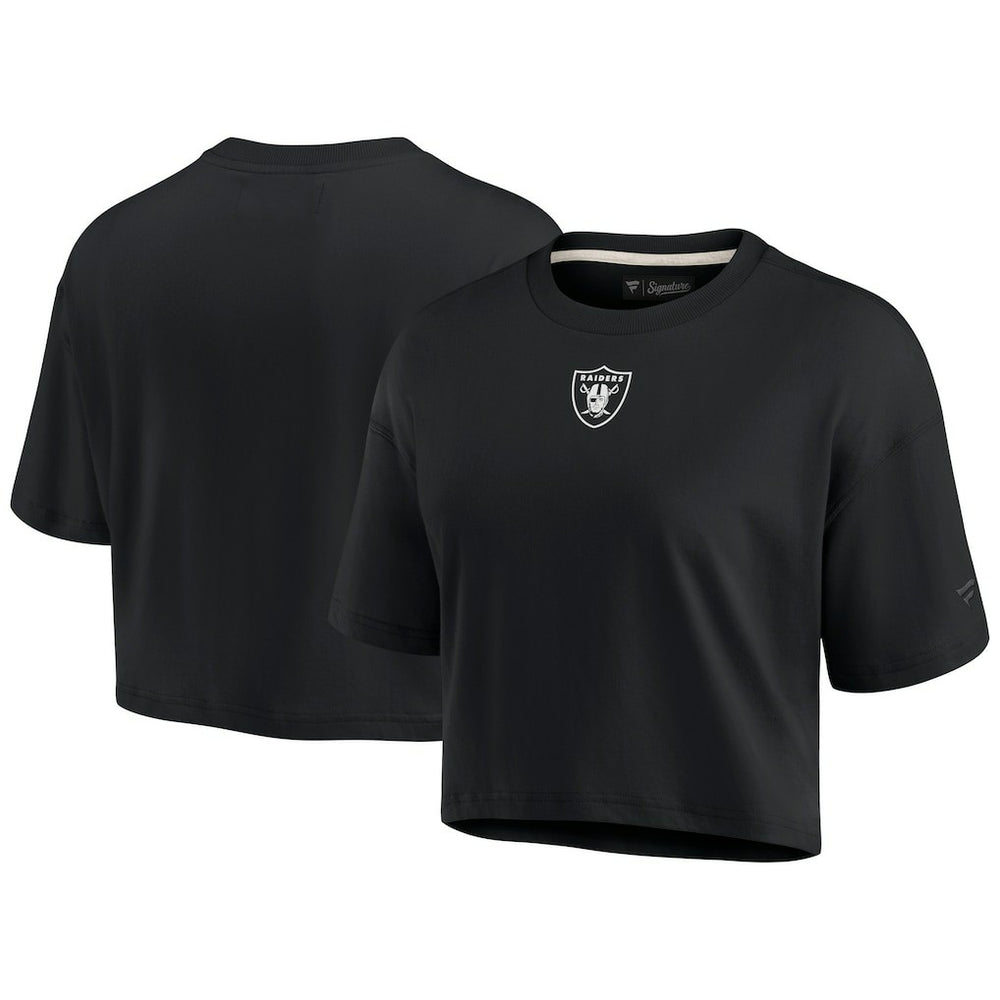 Las Vegas Raiders Women's Elements Super Soft Boxy Cropped T-Shirt Black | Fanatics