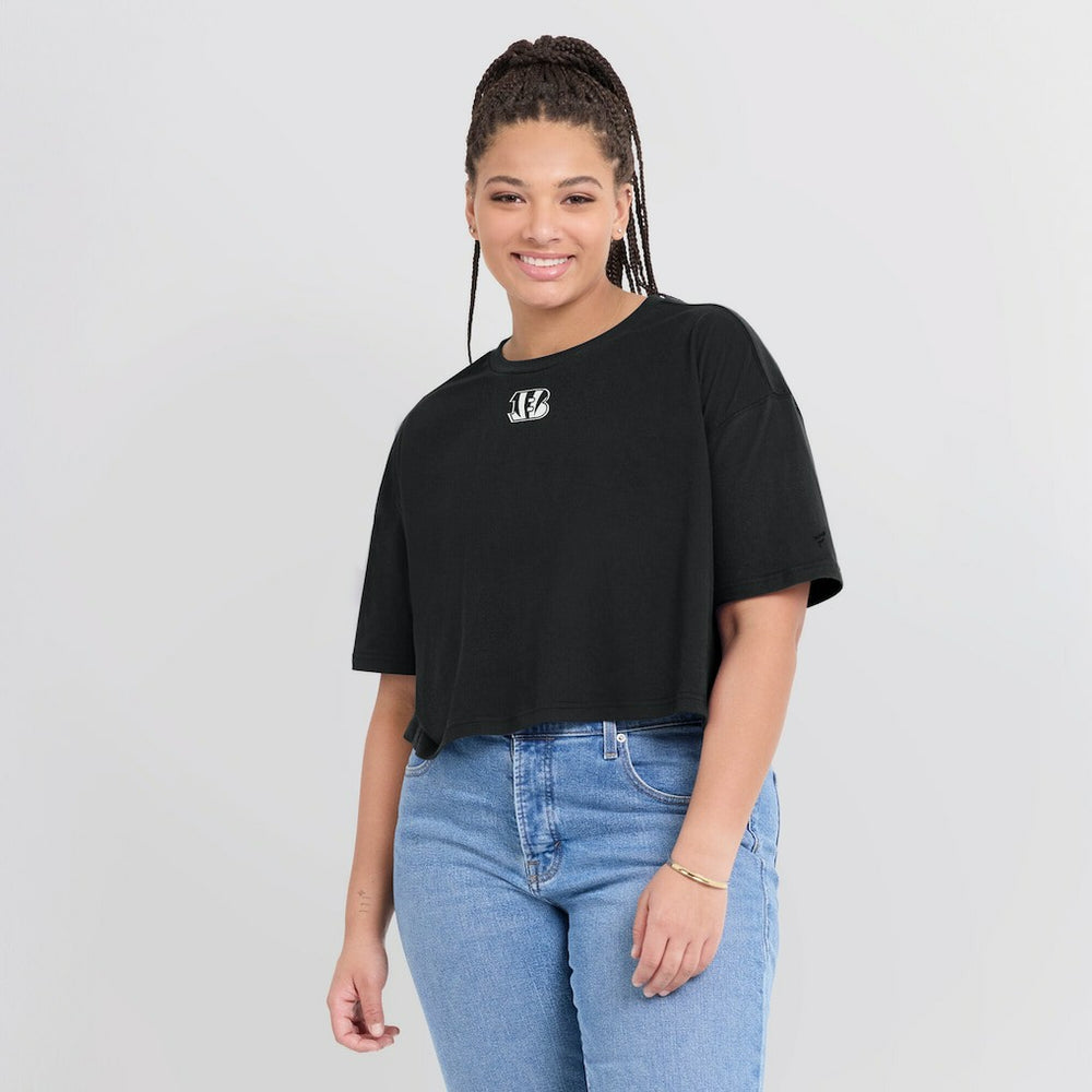Cincinnati Bengals Women's Elements Super Soft Boxy Cropped T-Shirt Black | Fanatics