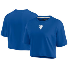 Los Angeles Rams Women's Elements Super Soft Boxy Cropped T-Shirt Royal | Fanatics