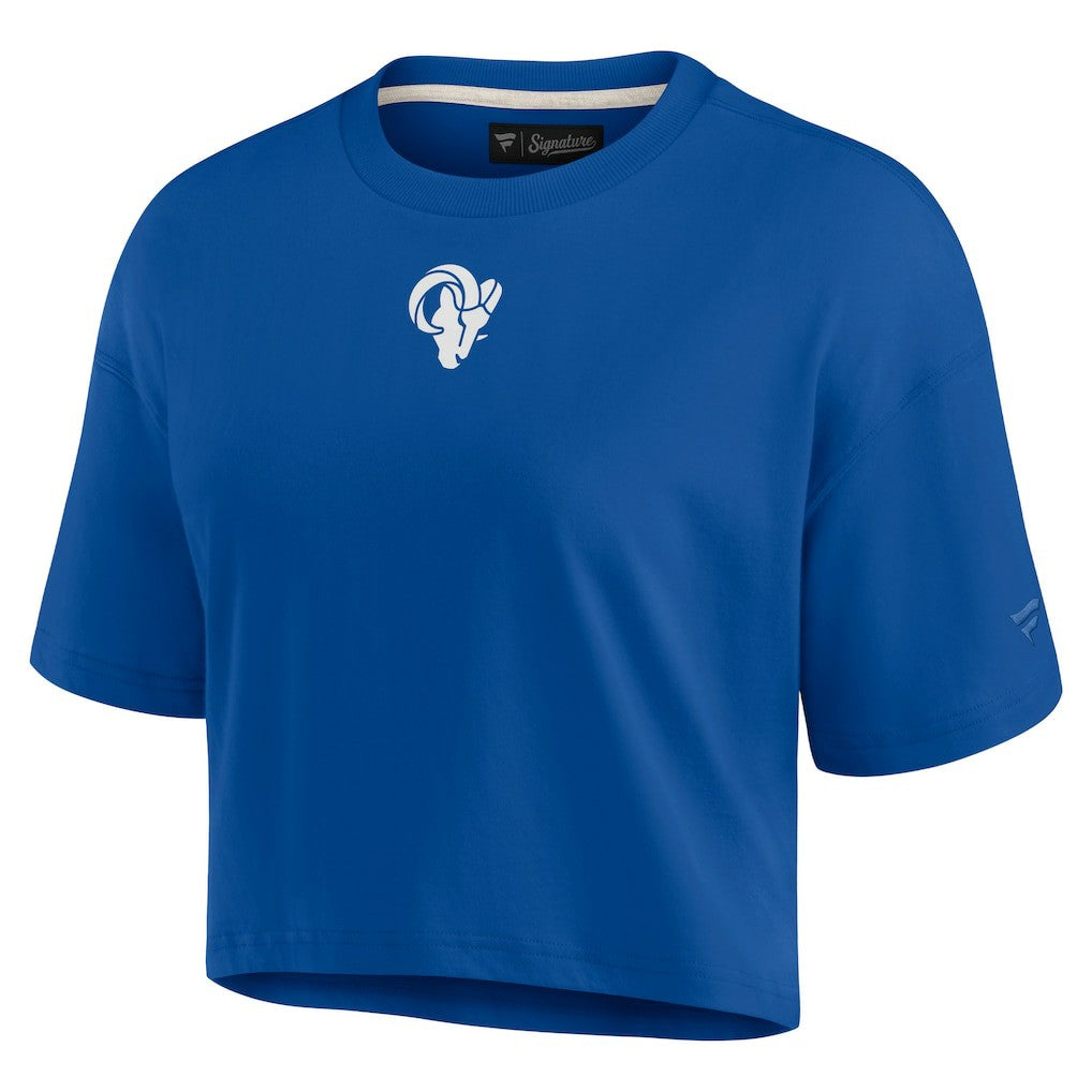 Los Angeles Rams Women's Elements Super Soft Boxy Cropped T-Shirt Royal | Fanatics