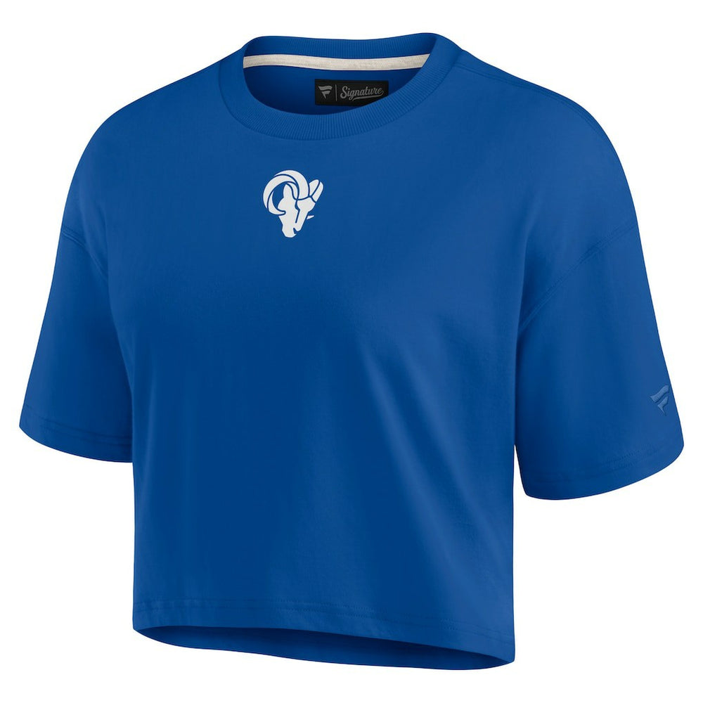 Los Angeles Rams Women's Elements Super Soft Boxy Cropped T-Shirt Royal | Fanatics