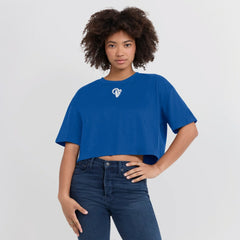 Los Angeles Rams Women's Elements Super Soft Boxy Cropped T-Shirt Royal | Fanatics