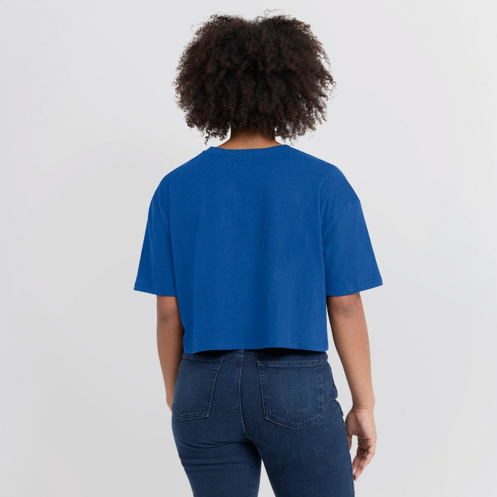 Los Angeles Rams Women's Elements Super Soft Boxy Cropped T-Shirt Royal | Fanatics