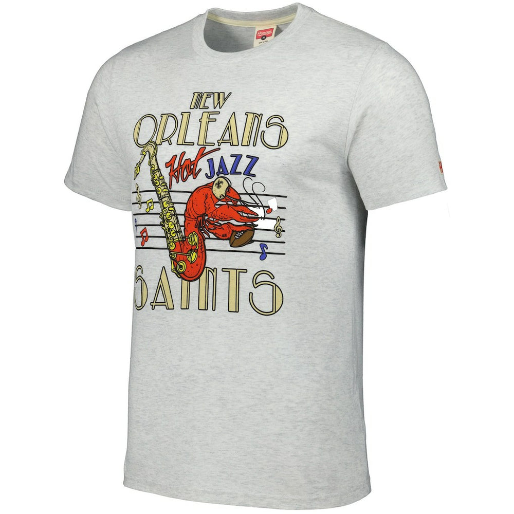 New Orleans Saints Homage Jazz Hyper Local Tri-Blend T-Shirt Ash | NFL