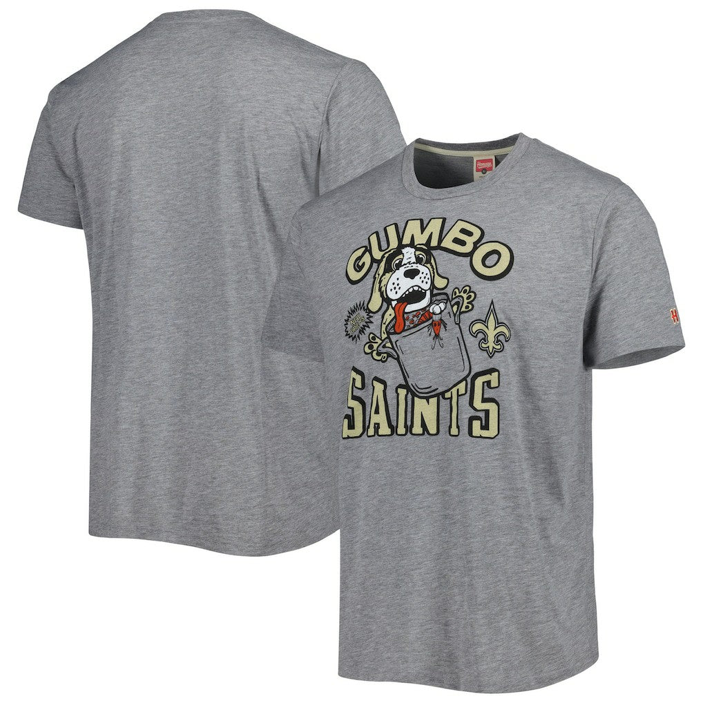 New Orleans Saints Homage Gumbo Hyper Local Tri-Blend T-Shirt Gray | NFL