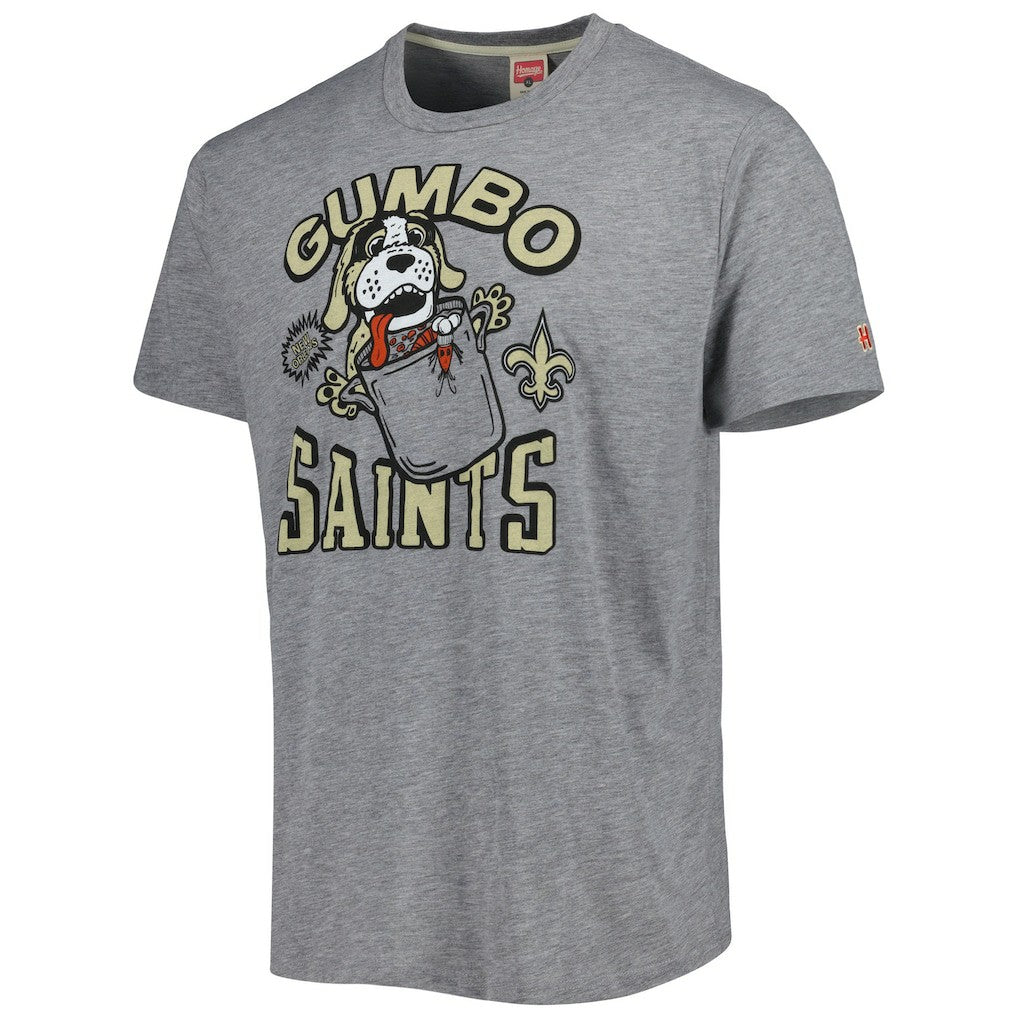 New Orleans Saints Homage Gumbo Hyper Local Tri-Blend T-Shirt Gray | NFL