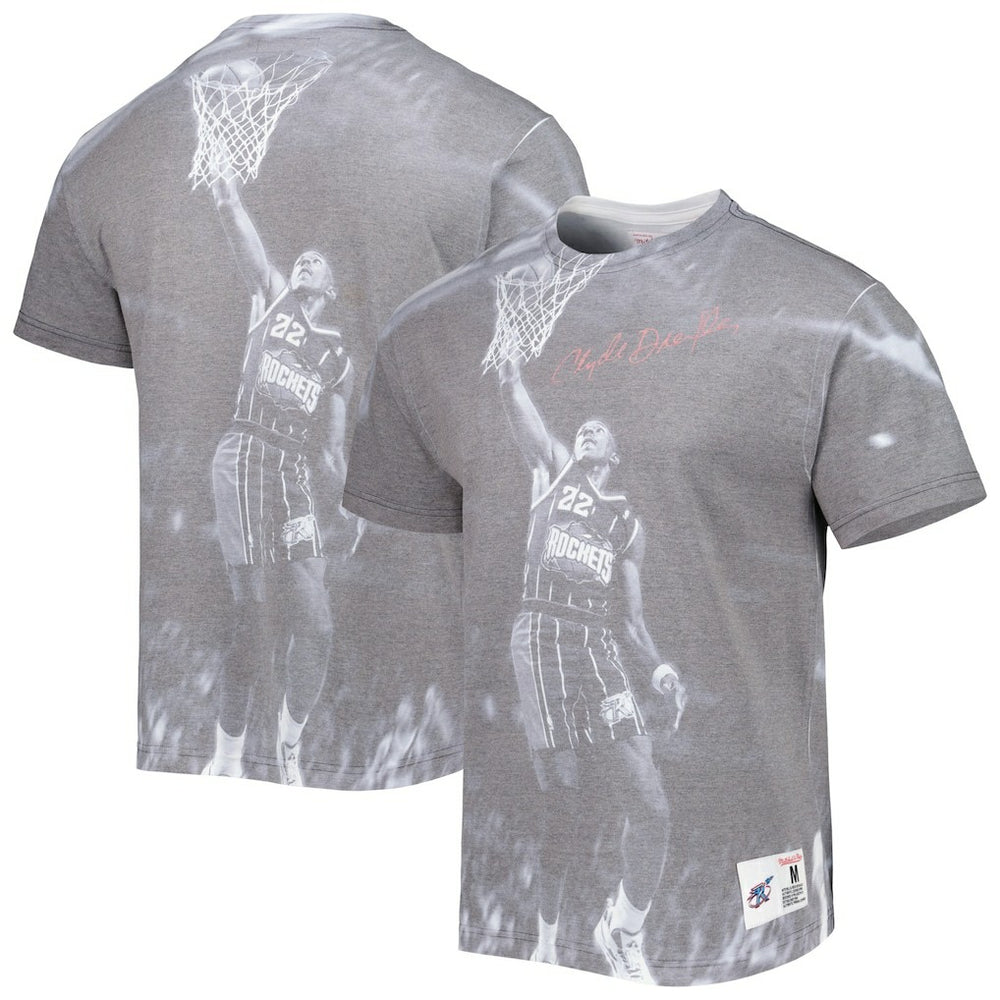 Clyde Drexler Houston Rockets Above The Rim T-Shirt Heather Gray - NBA