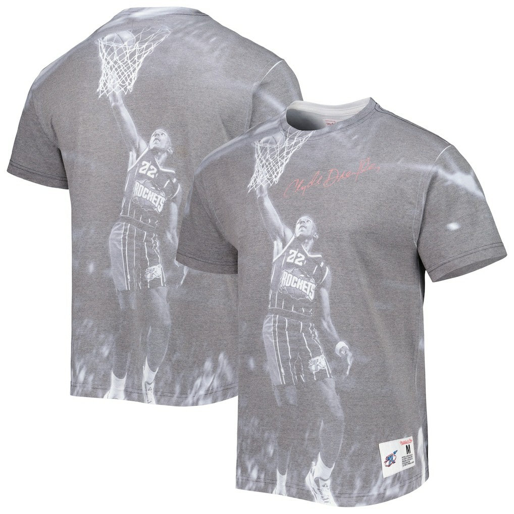 Clyde Drexler Houston Rockets Above The Rim T-Shirt Heather Gray - NBA
