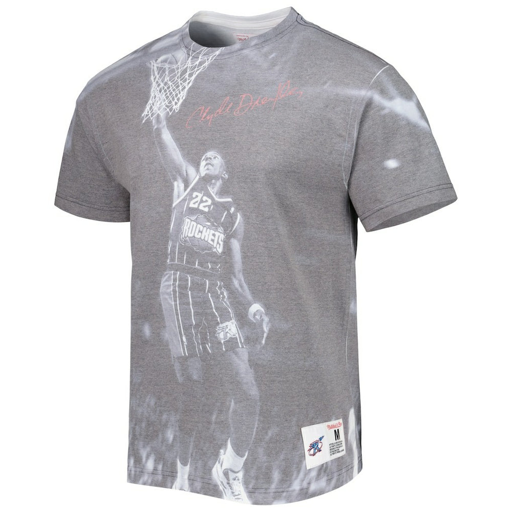 Clyde Drexler Houston Rockets Above The Rim T-Shirt Heather Gray - NBA