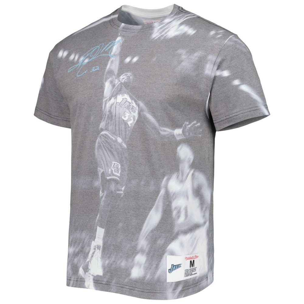 Karl Malone Utah Jazz Above The Rim T-Shirt Heather Gray - NBA
