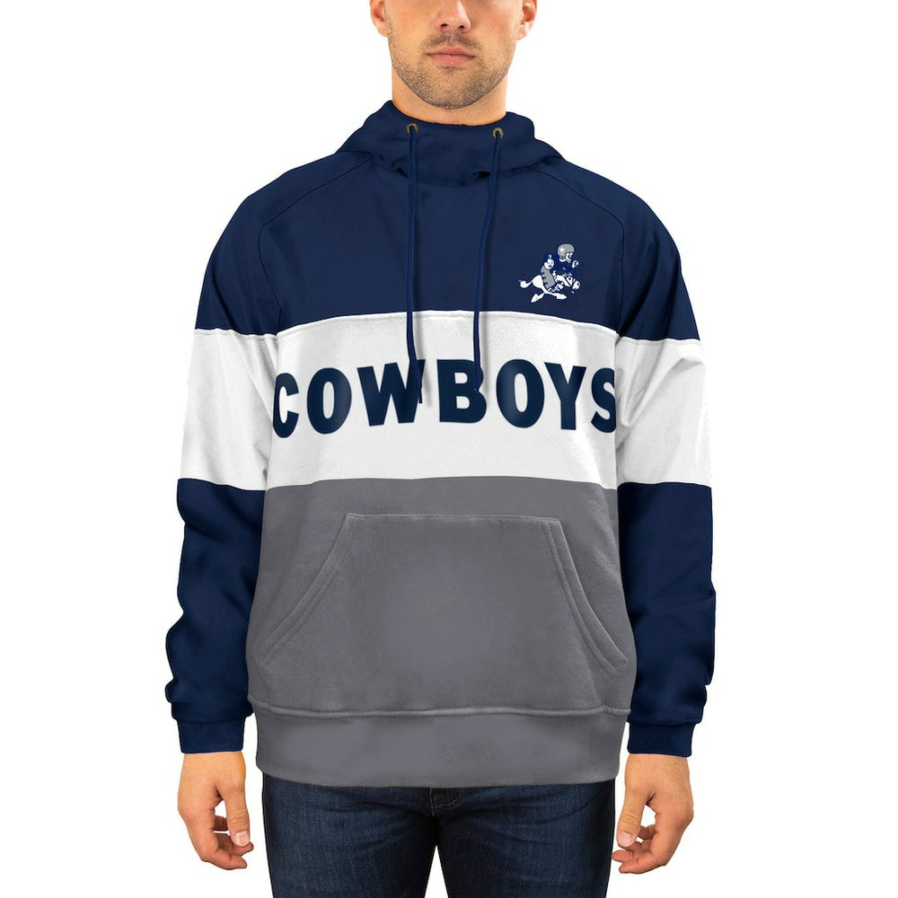 Dallas Cowboys New Era Fleece Retro Joe Pullover Hoodie Navy/White | NFL