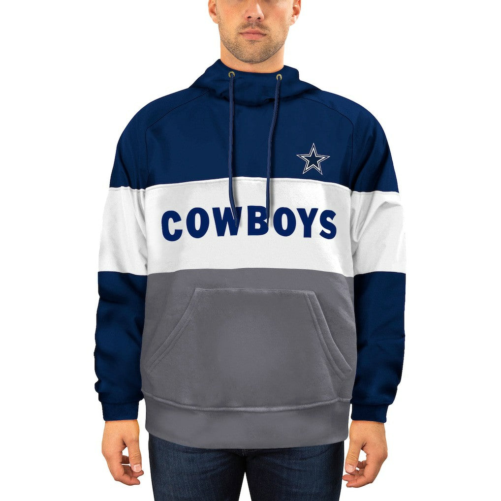 Dallas Cowboys New Era Big & Tall Fleece Star Pullover Hoodie Navy/Gray | NFL