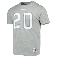 Barry Sanders Detroit Lions Retired Player Logo Name & Number T-Shirt Gray | Mitchell & Ness