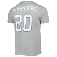 Barry Sanders Detroit Lions Retired Player Logo Name & Number T-Shirt Gray | Mitchell & Ness