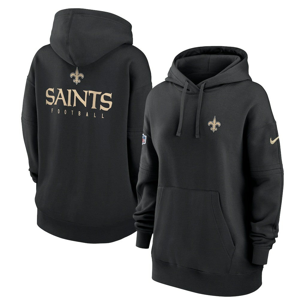 New Orleans Saints Women's 2023 Sideline Club Fleece Pullover Hoodie Black | Nike for Sale