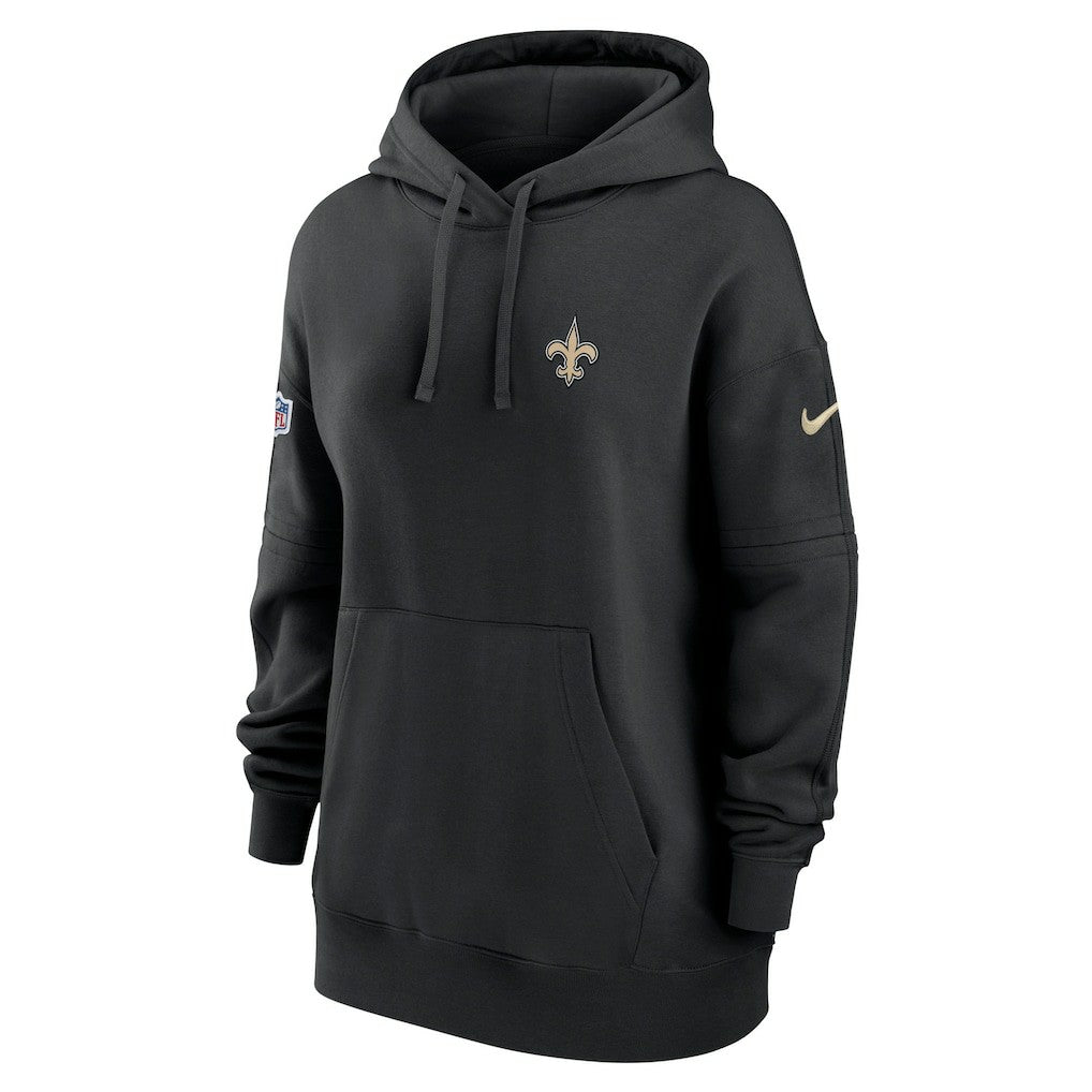 New Orleans Saints Women's 2023 Sideline Club Fleece Pullover Hoodie Black | Nike for Sale