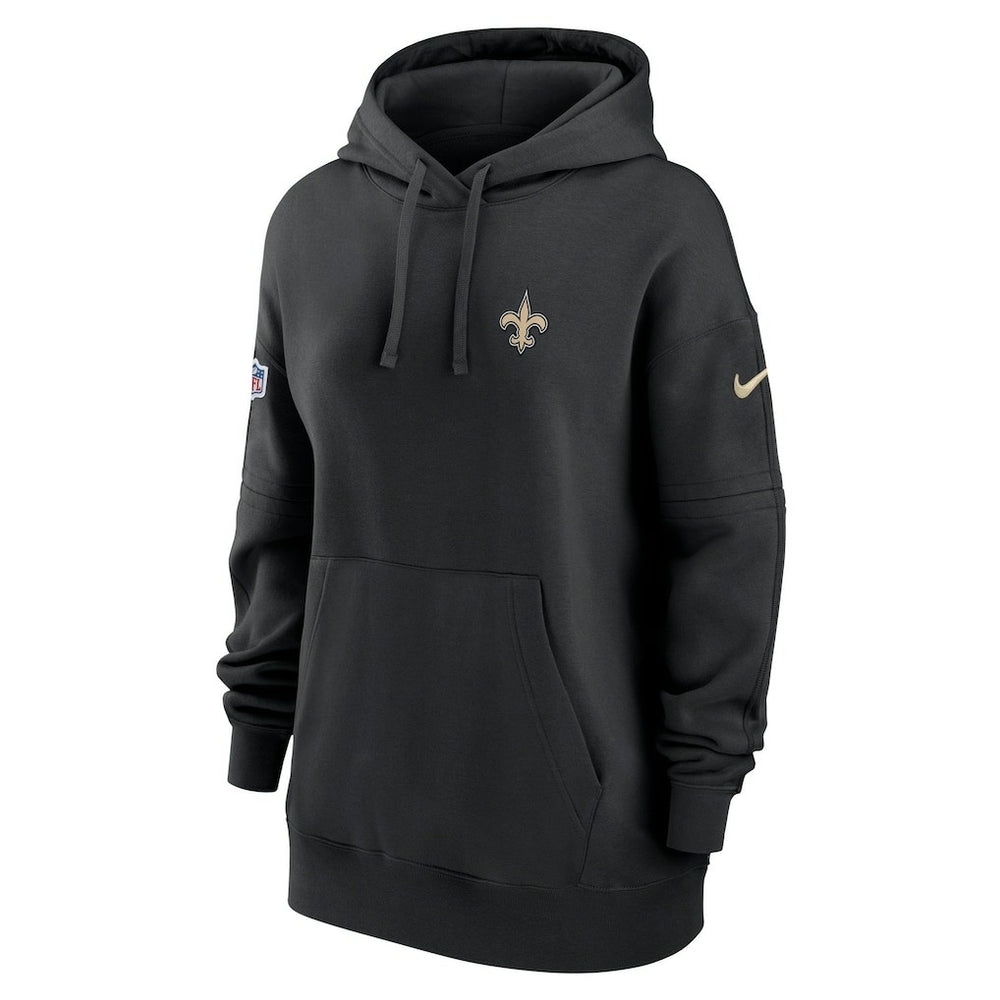 New Orleans Saints Women's 2023 Sideline Club Fleece Pullover Hoodie Black | Nike for Sale